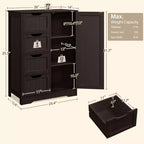 Meuble de Salle de Bain sur Pied Yaheetech en Bois avec 4 Tiroirs et 1 Placard