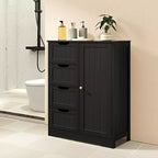 Meuble de Salle de Bain sur Pied Yaheetech en Bois avec 4 Tiroirs et 1 Placard