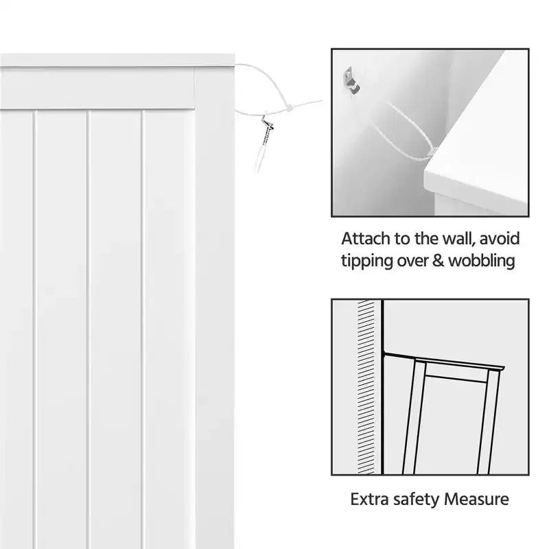 Meuble de Salle de Bain sur Pied Yaheetech en Bois avec 4 Tiroirs et 1 Placard