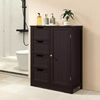 Meuble de Salle de Bain sur Pied Yaheetech en Bois avec 4 Tiroirs et 1 Placard