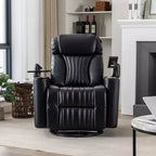 Fauteuil inclinable électrique, fauteuil d'appoint pivotant à 270° avec accoudoir de rangement, lumière LED, porte-gobelet, tablette pivotante et support de téléphone - ModernLuxe