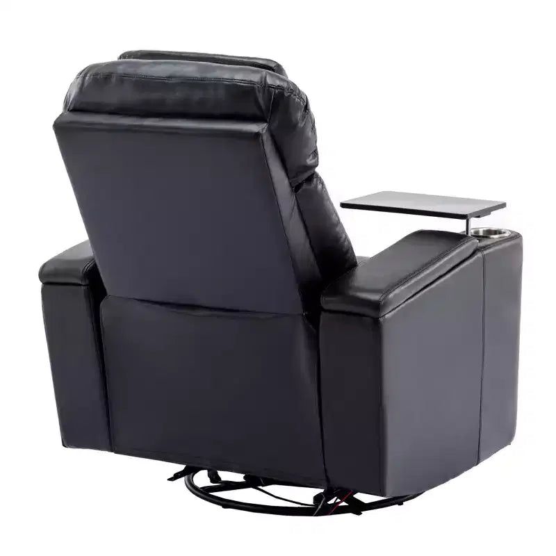 Fauteuil inclinable électrique, fauteuil d'appoint pivotant à 270° avec accoudoir de rangement, lumière LED, porte-gobelet, tablette pivotante et support de téléphone - ModernLuxe