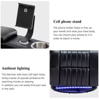 Fauteuil inclinable électrique, fauteuil d'appoint pivotant à 270° avec accoudoir de rangement, lumière LED, porte-gobelet, tablette pivotante et support de téléphone - ModernLuxe