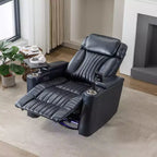 Fauteuil inclinable électrique, fauteuil d'appoint pivotant à 270° avec accoudoir de rangement, lumière LED, porte-gobelet, tablette pivotante et support de téléphone - ModernLuxe