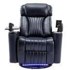 Fauteuil inclinable électrique, fauteuil d'appoint pivotant à 270° avec accoudoir de rangement, lumière LED, porte-gobelet, tablette pivotante et support de téléphone - ModernLuxe