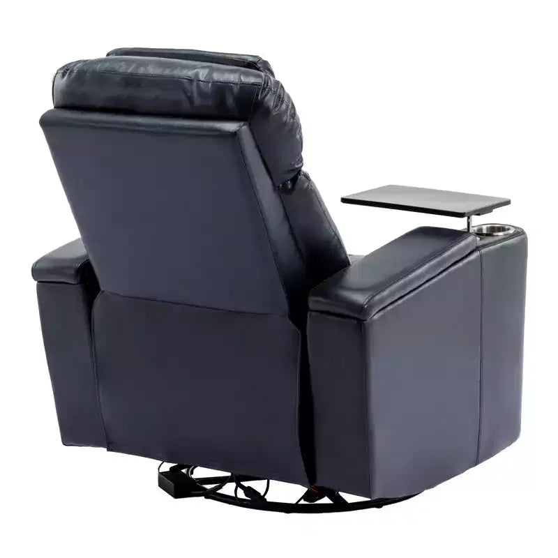 Fauteuil inclinable électrique, fauteuil d'appoint pivotant à 270° avec accoudoir de rangement, lumière LED, porte-gobelet, tablette pivotante et support de téléphone - ModernLuxe