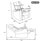 Fauteuil inclinable électrique, fauteuil d'appoint pivotant à 270° avec accoudoir de rangement, lumière LED, porte-gobelet, tablette pivotante et support de téléphone - ModernLuxe