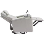 Fauteuil inclinable électrique, fauteuil d'appoint pivotant à 270° avec accoudoir de rangement, lumière LED, porte-gobelet, tablette pivotante et support de téléphone - ModernLuxe