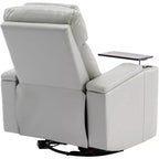 Fauteuil inclinable électrique, fauteuil d'appoint pivotant à 270° avec accoudoir de rangement, lumière LED, porte-gobelet, tablette pivotante et support de téléphone - ModernLuxe