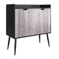 RealRooms Grafton Bar Cabinet, Black Oak