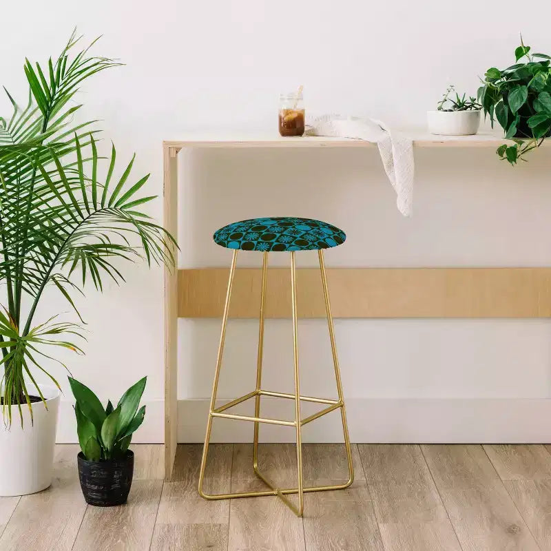 Tabouret de bar à motif à carreaux rétro Gnome Apple Muted - Deny Designs