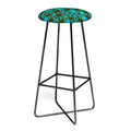 Gnome Apple Retro Checkered Pattern Muted Barstool - Deny Designs
