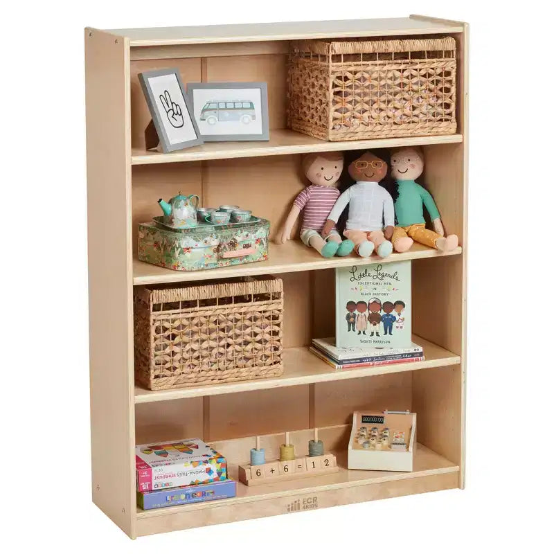 Étagère classique en bois ECR4Kids avec étagères réglables, 122 cm, étagère de classe