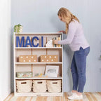 Étagère classique en bois ECR4Kids avec étagères réglables, 122 cm, étagère de classe