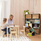 Étagère classique en bois ECR4Kids avec étagères réglables, 122 cm, étagère de classe