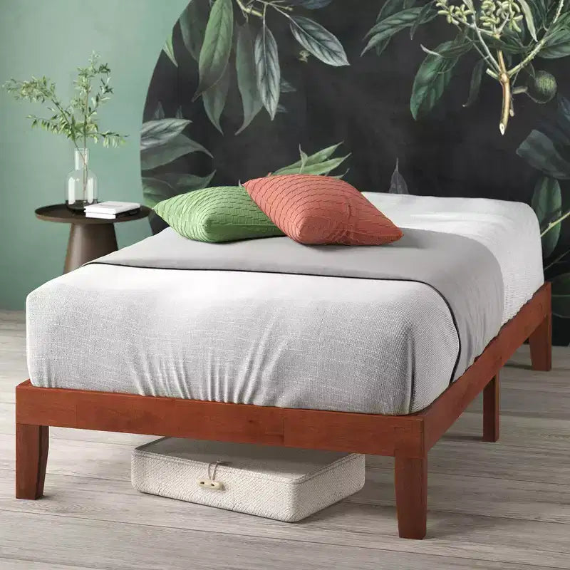 Cadre de lit plateforme Wen Wood en merisier – Zinus