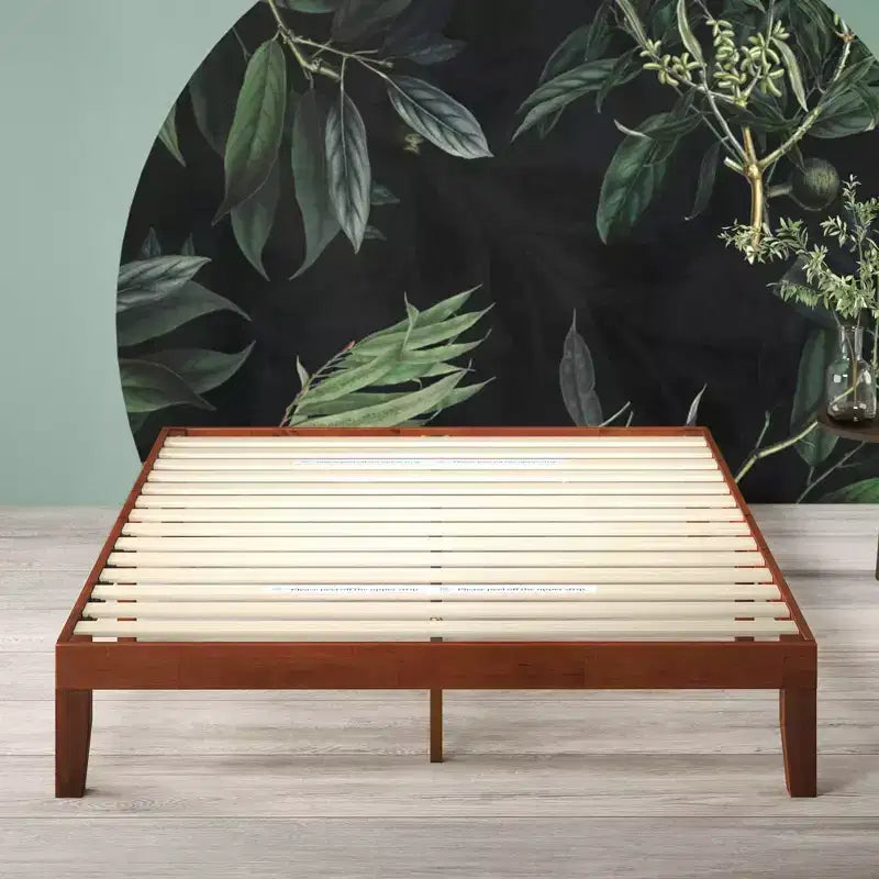 Cadre de lit plateforme Wen Wood en merisier – Zinus