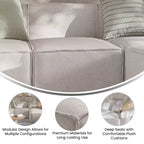 Flash Furniture Bridgetown, Canapé modulable de luxe, Siège central sans accoudoirs