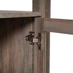 Bibliothèque et meuble de rangement en bois style ferme moderne Emma and Oliver avec portes en verre trempé et 3 étagères supérieures