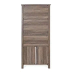 Bibliothèque et meuble de rangement en bois style ferme moderne Emma and Oliver avec portes en verre trempé et 3 étagères supérieures