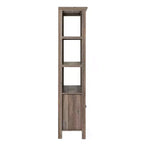 Bibliothèque et meuble de rangement en bois style ferme moderne Emma and Oliver avec portes en verre trempé et 3 étagères supérieures