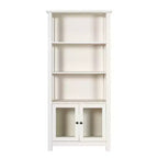 Bibliothèque et meuble de rangement en bois style ferme moderne Emma and Oliver avec portes en verre trempé et 3 étagères supérieures