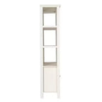 Bibliothèque et meuble de rangement en bois style ferme moderne Emma and Oliver avec portes en verre trempé et 3 étagères supérieures