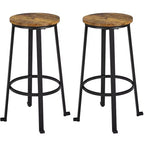 Yaheetech Barstools Set of 2 29.5H Pub Height with Metal Frame Backless