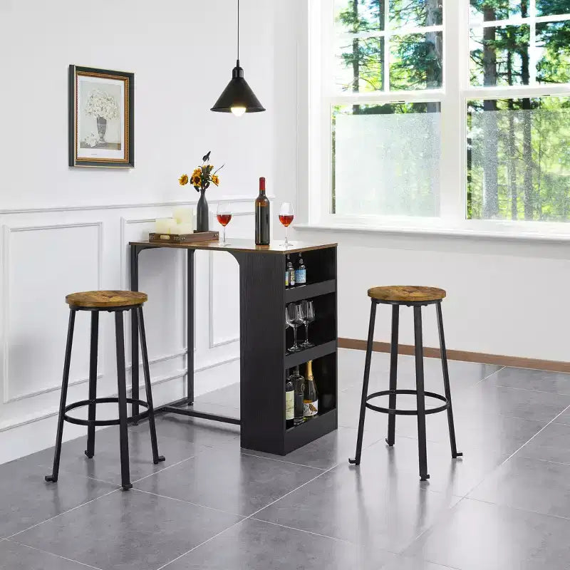 Yaheetech Lot de 2 tabourets de bar hauteur 75 cm, sans dossier, structure métallique