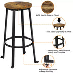 Yaheetech Lot de 2 tabourets de bar hauteur 75 cm, sans dossier, structure métallique