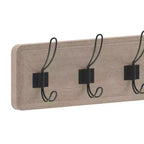 Étagère de rangement murale en pin Merrick Lane de 34 pouces avec crochets de suspension, pour entrée, cuisine, salle de bain
