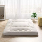 Costway Matelas Futon Complet/King/Queen/Double Tatami Japonais Portable Housse Lavable Sac de Transport Beige