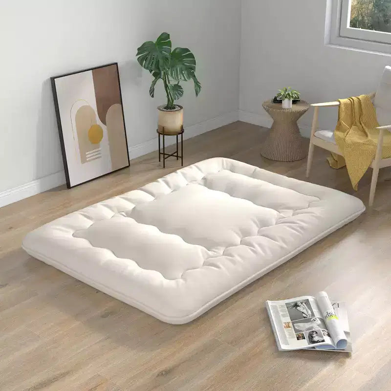 Costway Matelas Futon Complet/King/Queen/Double Tatami Japonais Portable Housse Lavable Sac de Transport Beige