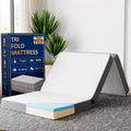 Continental Sleep 5 Portable Tri Folding Gel Memory Foam Mattress | Breathable Mesh Sides with Ultra Soft, Removable and Washable Cover,