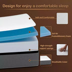 Matelas pliable en mousse à mémoire de forme de gel Continental Sleep 5 | Côtés en maille respirante avec housse ultra douce, amovible et lavable,