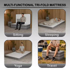 Matelas pliable en mousse à mémoire de forme de gel Continental Sleep 5 | Côtés en maille respirante avec housse ultra douce, amovible et lavable,
