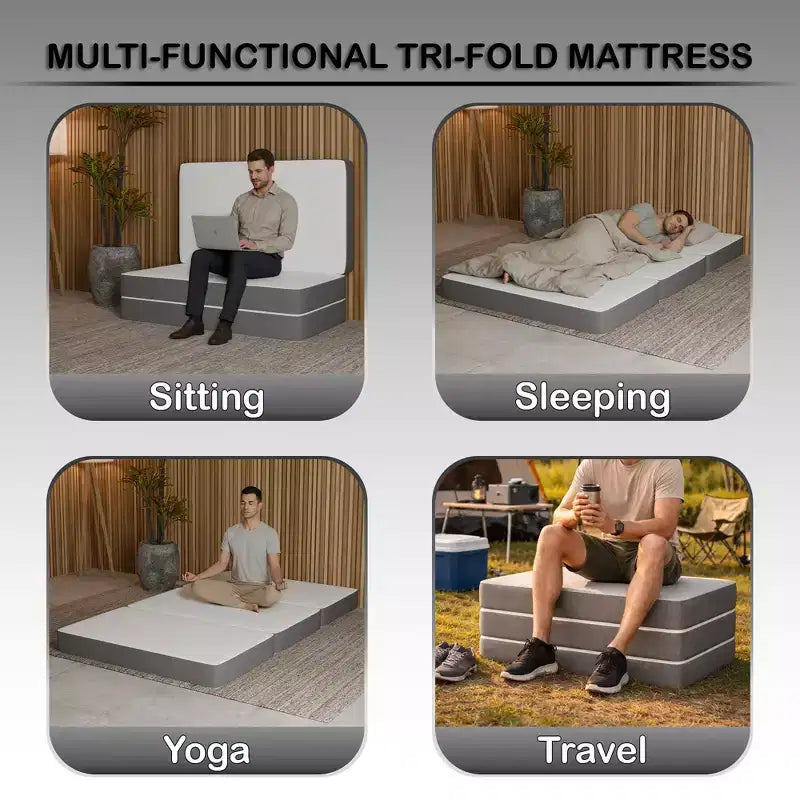 Matelas pliable en mousse à mémoire de forme de gel Continental Sleep 5 | Côtés en maille respirante avec housse ultra douce, amovible et lavable,
