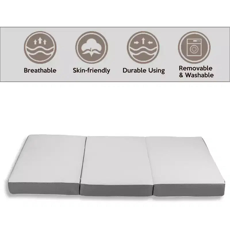 Matelas pliable en mousse à mémoire de forme de gel Continental Sleep 5 | Côtés en maille respirante avec housse ultra douce, amovible et lavable,