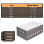 Matelas pliable en mousse à mémoire de forme de gel Continental Sleep 5 | Côtés en maille respirante avec housse ultra douce, amovible et lavable,