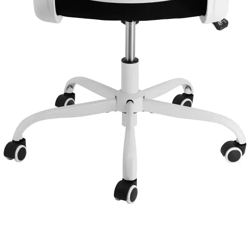 Chaise de bureau Elama à dossier haut, en maille et tissu, avec base en métal et appuie-tête réglable
