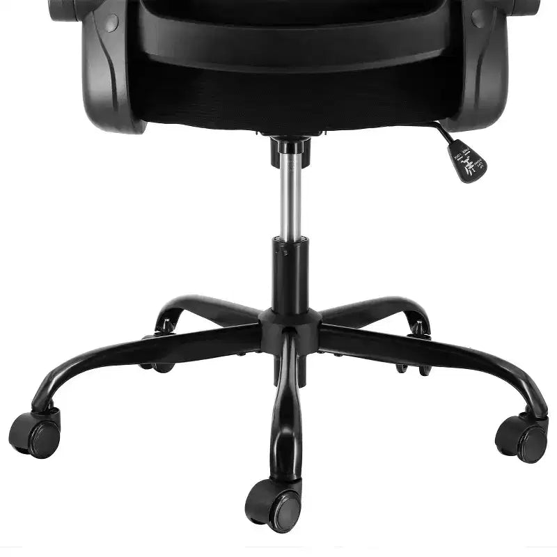 Chaise de bureau Elama à dossier haut, en maille et tissu, avec base en métal et appuie-tête réglable