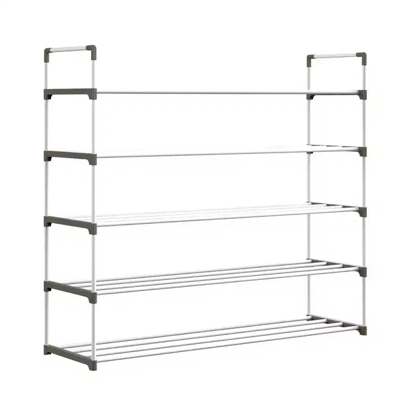 Home-Complete 5-Tier Shoe Rack for 25 Pairs, White