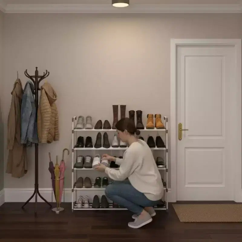 Étagère à chaussures 5 niveaux Home-Complete pour 25 paires, blanche