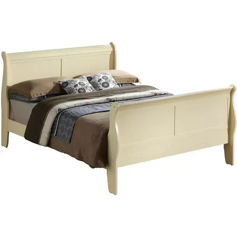 Lit traîneau complet Louis Philippe Passion Furniture avec haut pied de lit