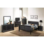 Lit traîneau complet Louis Philippe Passion Furniture avec haut pied de lit
