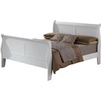 Lit traîneau complet Louis Philippe Passion Furniture avec haut pied de lit