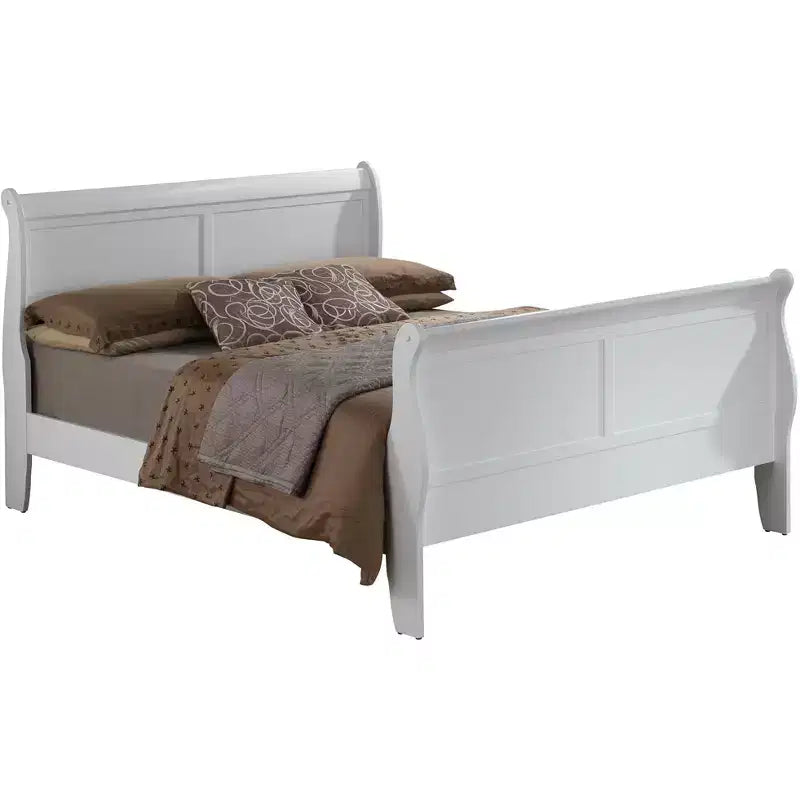 Lit traîneau complet Louis Philippe Passion Furniture avec haut pied de lit