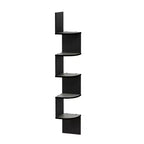 Furinno Étagère d'angle murale flottante moderne à 5 niveaux