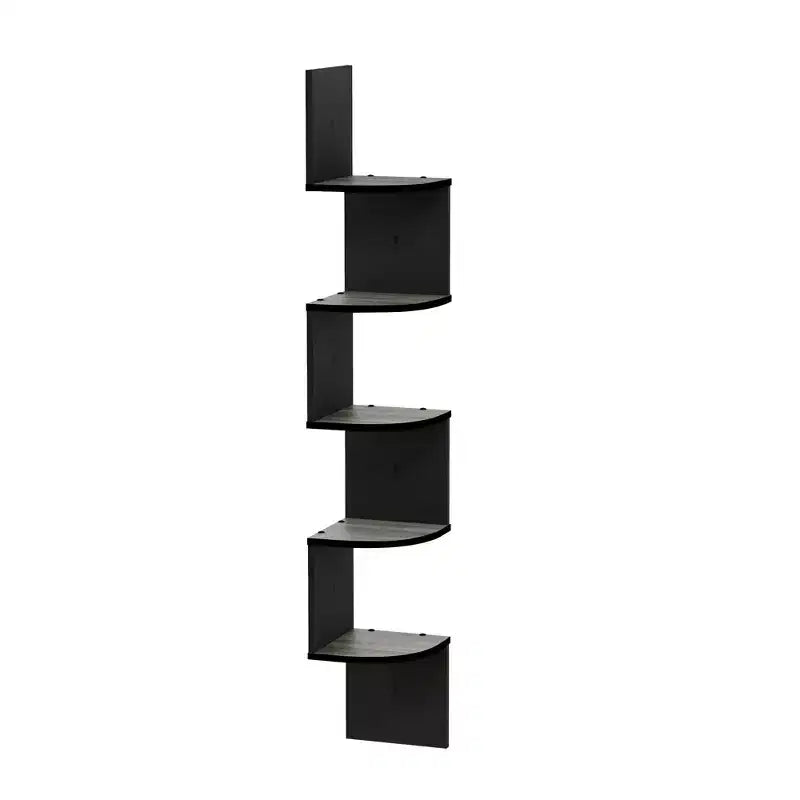 Furinno Étagère d'angle murale flottante moderne à 5 niveaux