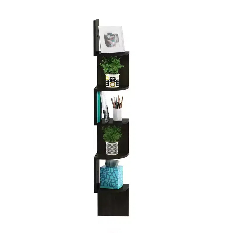 Furinno Étagère d'angle murale flottante moderne à 5 niveaux